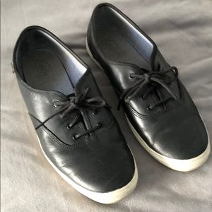 Black leather Keds shoes